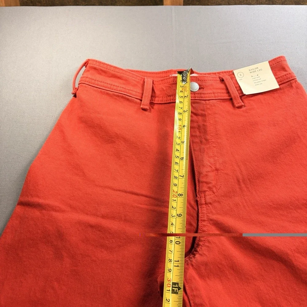 Universal Thread Sailor Wide Leg High Rise Jeans Red Women's Size 2 NEW